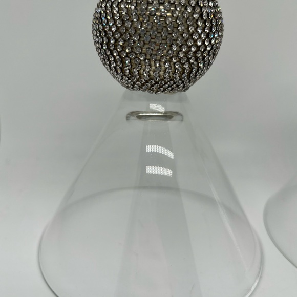 PIER 1 Set of 2 Bedazzled Rhinestone Martini Glasses - Picture 3 of 4